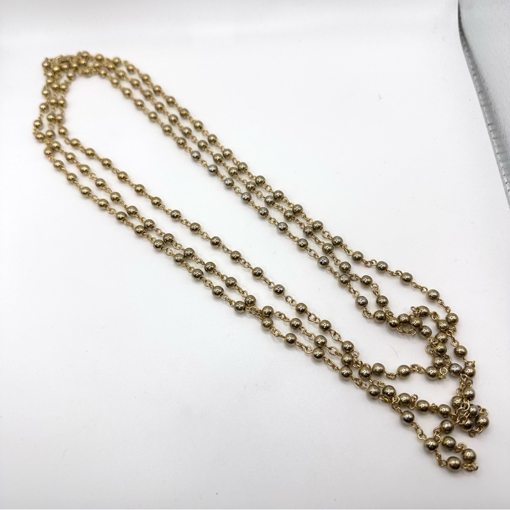 3 Layered Gold Tone Ball Necklace | N150